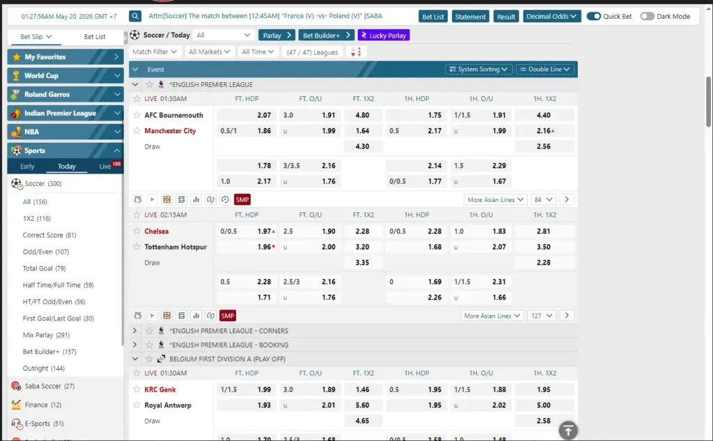 SABA SPORT LINK LOGIN